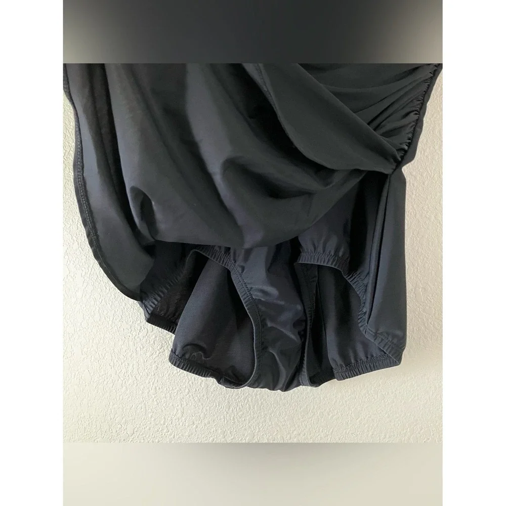 LANDS' END SlenderSuit One Piece Swimsuit 6P NEW Skirted Low Leg UPF Black Beach